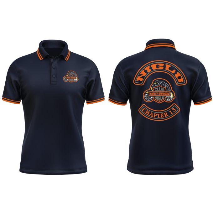Polo Homme contrasté Bleu Marine - CLUB NIGLO