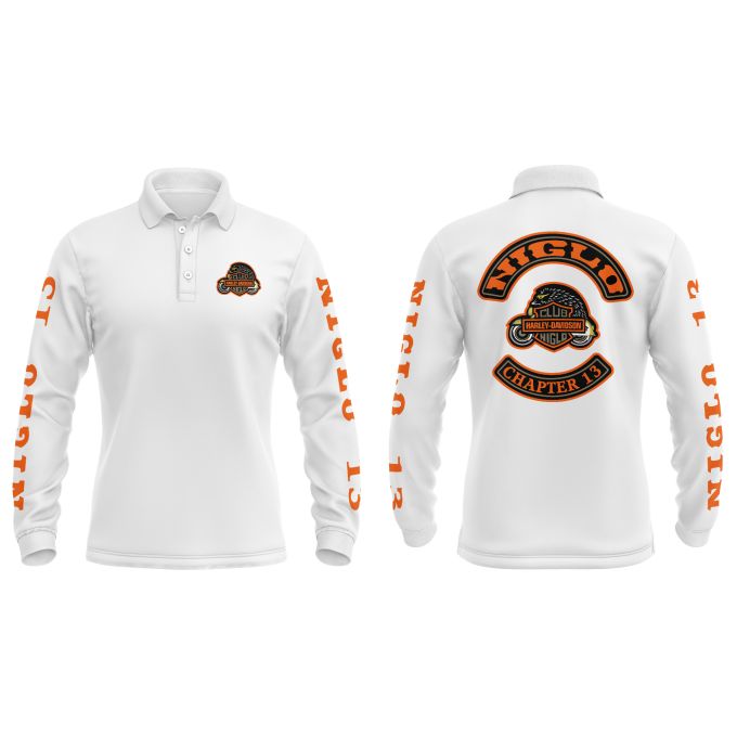 Polo Homme Manches Longues Blanc - CLUB NIGLO