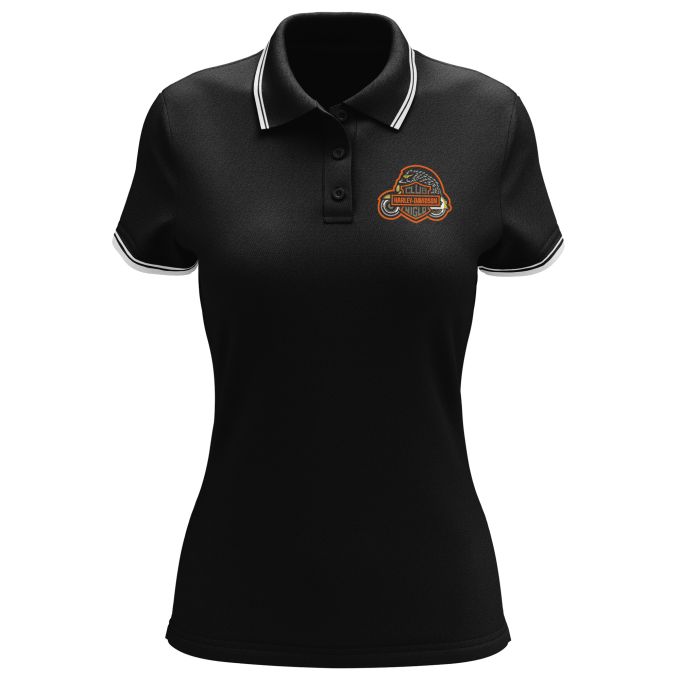 Polo Femme Contrasté Noir - CLUB NIGLO