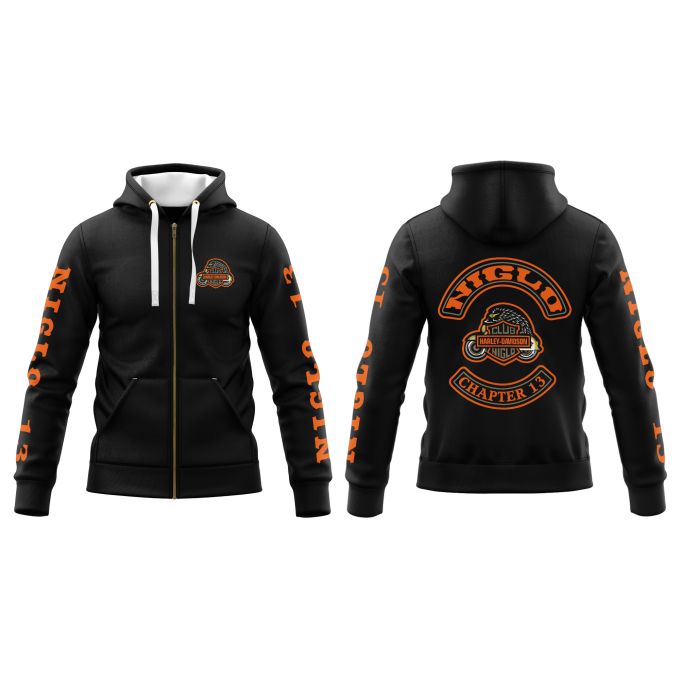 Sweat-Shirt à Capuche Zippé (Veste Gamme DELUXE) Noir - CLUB NIGLO