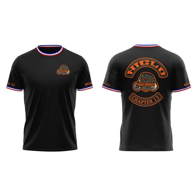T-Shirt Homme avec Liseré Français Noir - CLUB NIGLO