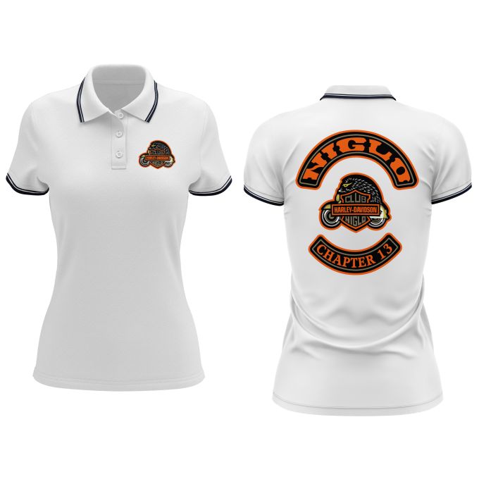 Polo Femme Contrasté Blanc - CLUB NIGLO