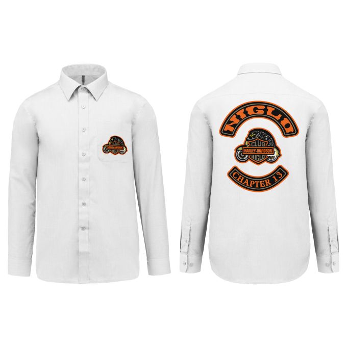 Chemise Homme légère à Manches Longues Blanc - CLUB NIGLO