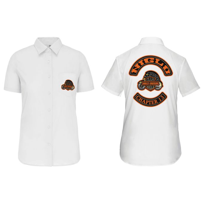 Chemise Femme légère à Manches Courtes Blanc - CLUB NIGLO