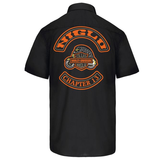 Chemise Homme légère à Manches Courtes Noir - CLUB NIGLO